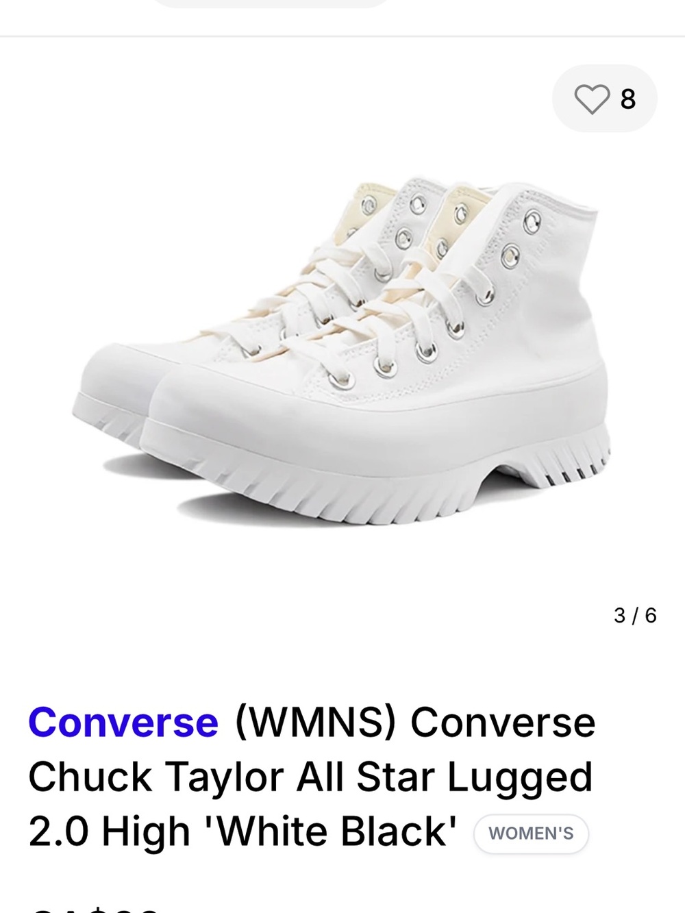Converse WMNS Chuck Taylor All Star Lugged High-Top Sneakers in White